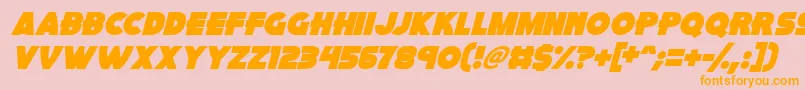 Police Pink Rocket Italic – polices orange sur fond rose