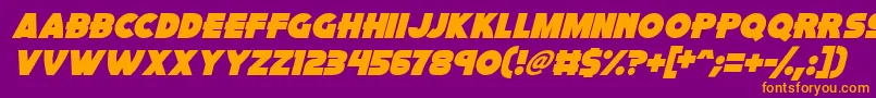 Pink Rocket Italic Font – Orange Fonts on Purple Background