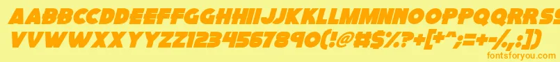 Fonte Pink Rocket Italic – fontes laranjas em um fundo amarelo