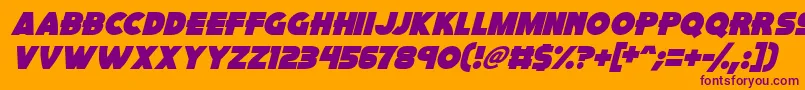 Pink Rocket Italic Font – Purple Fonts on Orange Background