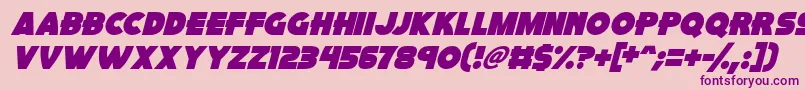 Fonte Pink Rocket Italic – fontes roxas em um fundo rosa