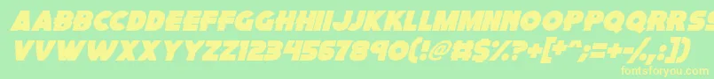 Pink Rocket Italic Font – Yellow Fonts on Green Background