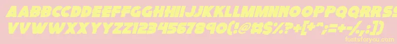 Pink Rocket Italic Font – Yellow Fonts on Pink Background