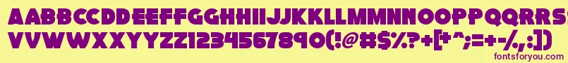 Pink Rocket Font – Purple Fonts on Yellow Background