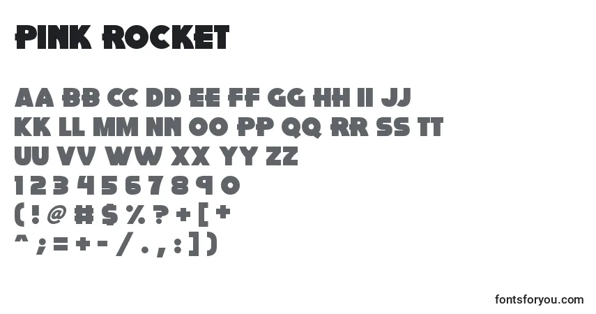 A fonte Pink Rocket (136897) – alfabeto, números, caracteres especiais