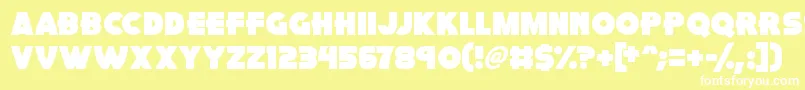 Pink Rocket Font – White Fonts on Yellow Background