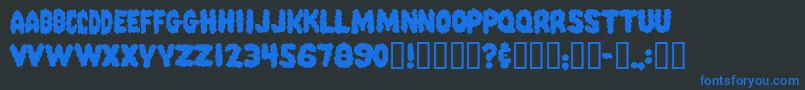 Шрифт PinkCandyPopcornFont – синие шрифты на чёрном фоне