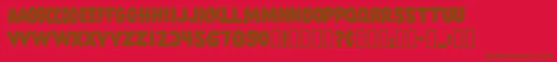 フォントPinkCandyPopcornFont – 赤い背景に茶色の文字