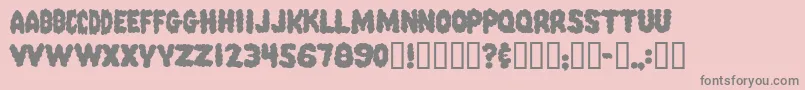 PinkCandyPopcornFont-fontti – harmaat kirjasimet vaaleanpunaisella taustalla