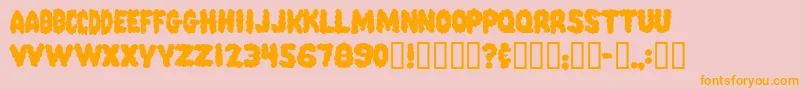 PinkCandyPopcornFont Font – Orange Fonts on Pink Background
