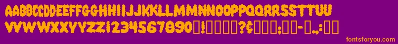 Шрифт PinkCandyPopcornFont – оранжевые шрифты на фиолетовом фоне