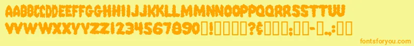 PinkCandyPopcornFont Font – Orange Fonts on Yellow Background