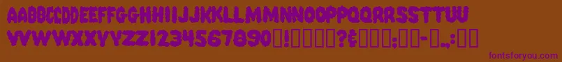 PinkCandyPopcornFont Font – Purple Fonts on Brown Background