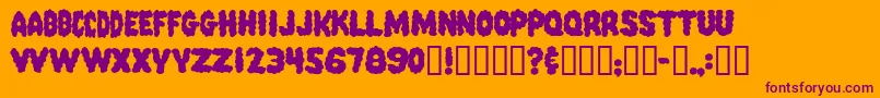 PinkCandyPopcornFont-Schriftart – Violette Schriften auf orangefarbenem Hintergrund