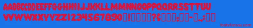 フォントPinkCandyPopcornFont – 赤い文字の青い背景