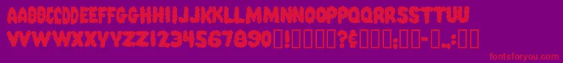 フォントPinkCandyPopcornFont – 紫の背景に赤い文字