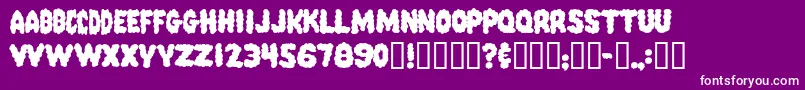PinkCandyPopcornFont-fontti – valkoiset fontit violetilla taustalla
