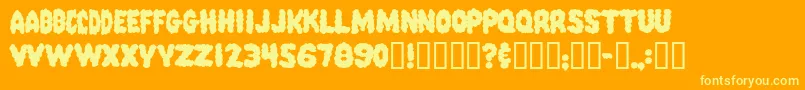 PinkCandyPopcornFont Font – Yellow Fonts on Orange Background