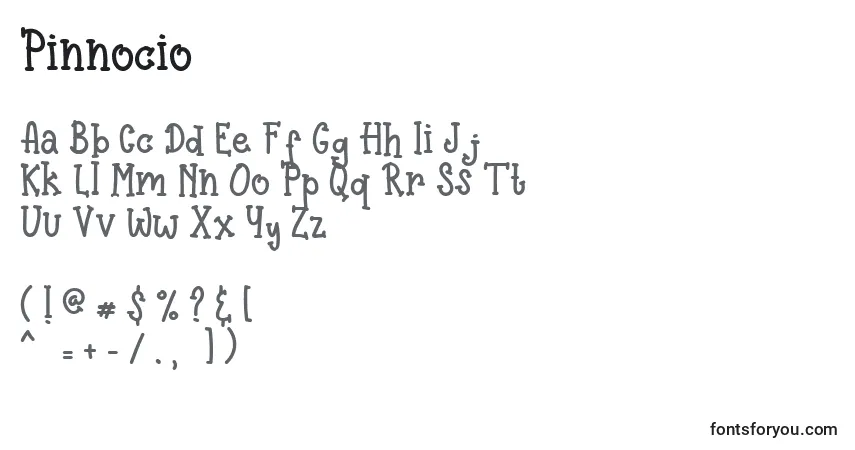 Schriftart Pinnocio – Alphabet, Zahlen, spezielle Symbole