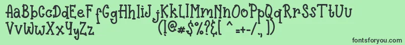 Pinnocio-fontti – mustat fontit vihreällä taustalla