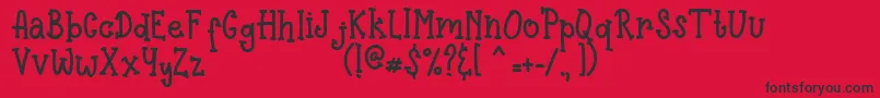 Pinnocio-Schriftart – Schwarze Schriften auf rotem Hintergrund