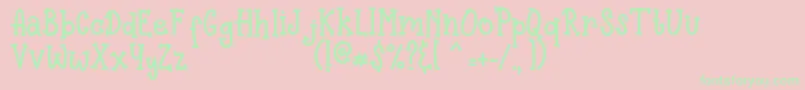 Pinnocio Font – Green Fonts on Pink Background