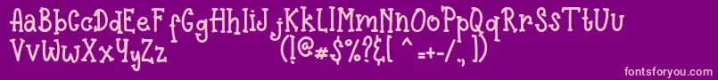 Pinnocio Font – Pink Fonts on Purple Background