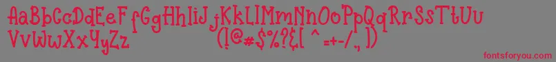 Pinnocio Font – Red Fonts on Gray Background