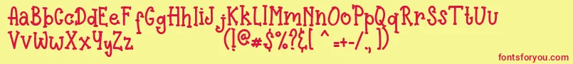 Pinnocio Font – Red Fonts on Yellow Background