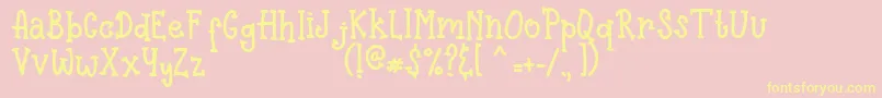 Pinnocio Font – Yellow Fonts on Pink Background