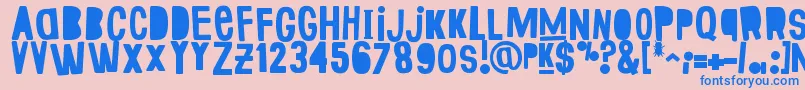 FakeSmiths Font – Blue Fonts on Pink Background