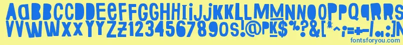 FakeSmiths Font – Blue Fonts on Yellow Background