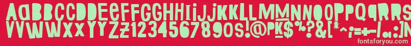 FakeSmiths Font – Green Fonts on Red Background