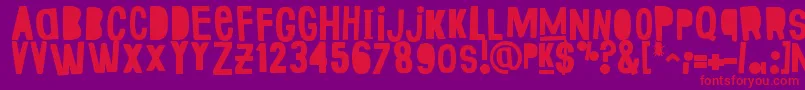 フォントFakeSmiths – 紫の背景に赤い文字