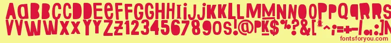 FakeSmiths Font – Red Fonts on Yellow Background