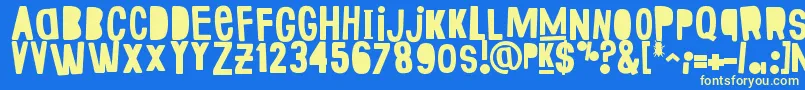 FakeSmiths Font – Yellow Fonts on Blue Background