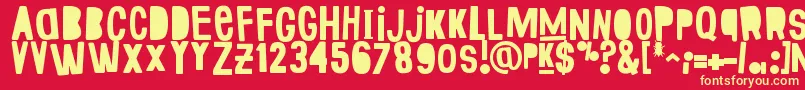 FakeSmiths Font – Yellow Fonts on Red Background