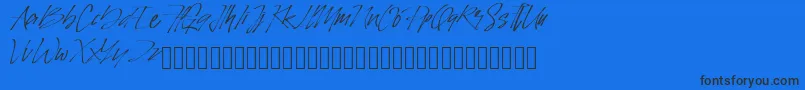 PinSign Font – Black Fonts on Blue Background