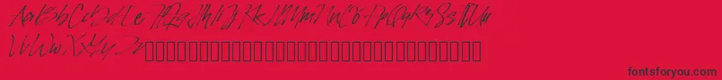 PinSign-Schriftart – Schwarze Schriften auf rotem Hintergrund