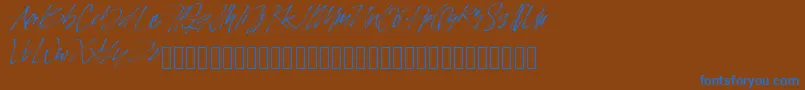 PinSign Font – Blue Fonts on Brown Background