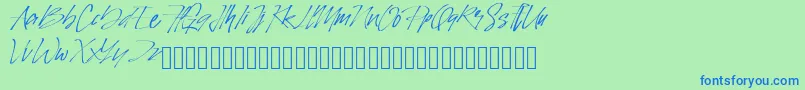 PinSign-Schriftart – Blaue Schriften auf grünem Hintergrund