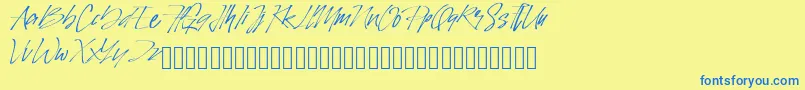 PinSign Font – Blue Fonts on Yellow Background