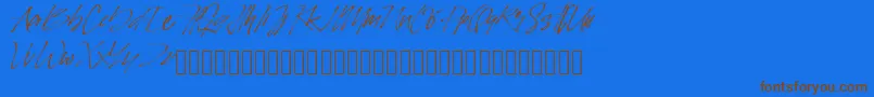 PinSign Font – Brown Fonts on Blue Background