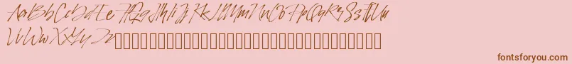 PinSign Font – Brown Fonts on Pink Background
