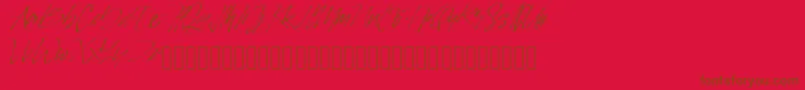 PinSign Font – Brown Fonts on Red Background