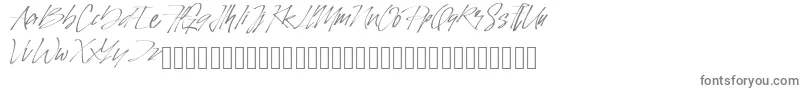 PinSign-fontti – harmaat kirjasimet valkoisella taustalla