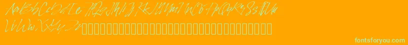 PinSign Font – Green Fonts on Orange Background