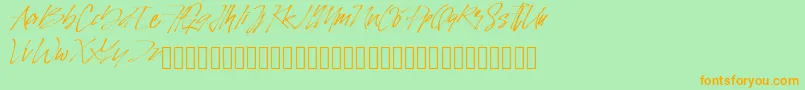 PinSign Font – Orange Fonts on Green Background