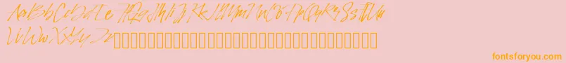 PinSign-Schriftart – Orangefarbene Schriften auf rosa Hintergrund