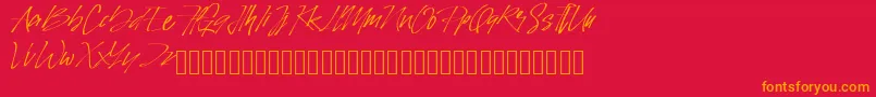 PinSign Font – Orange Fonts on Red Background